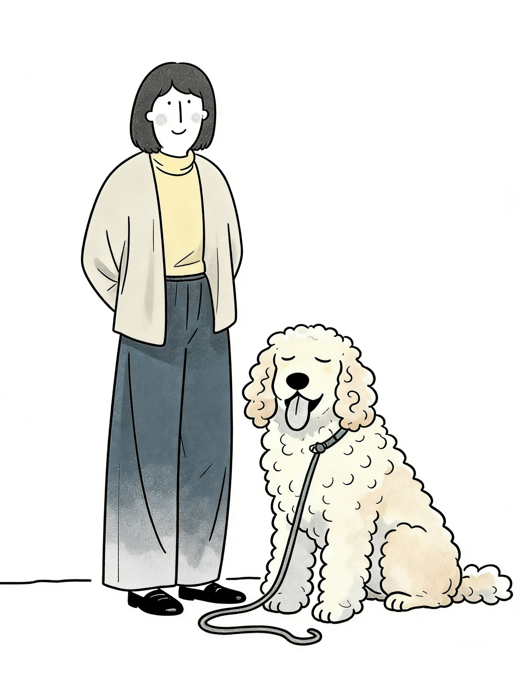 Dog grooming illustration left