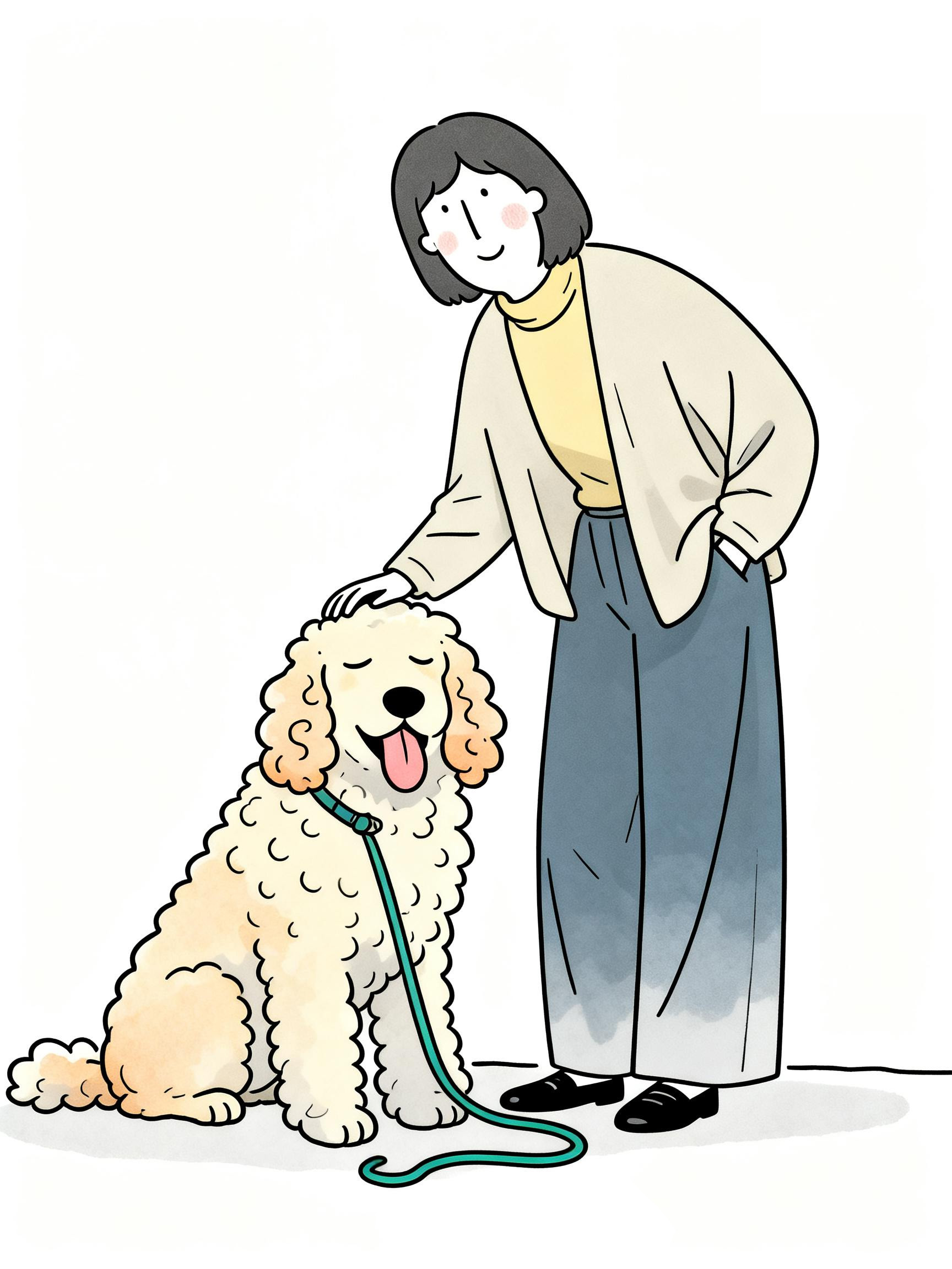 Dog grooming illustration right