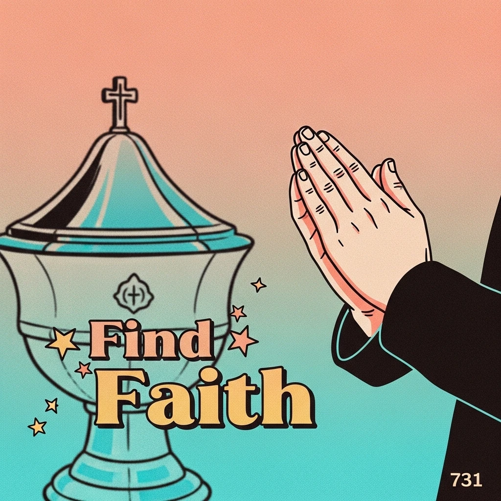 Hands praying near a baptismal font, representing the faith and spiritual devotion evoked by baptism quotes.