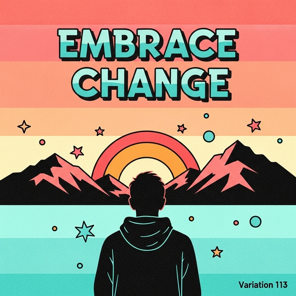 Silhouette of a person gazing at a mountain sunrise, symbolizing embracing change and the inspiring book quotes that motivate such moments.
