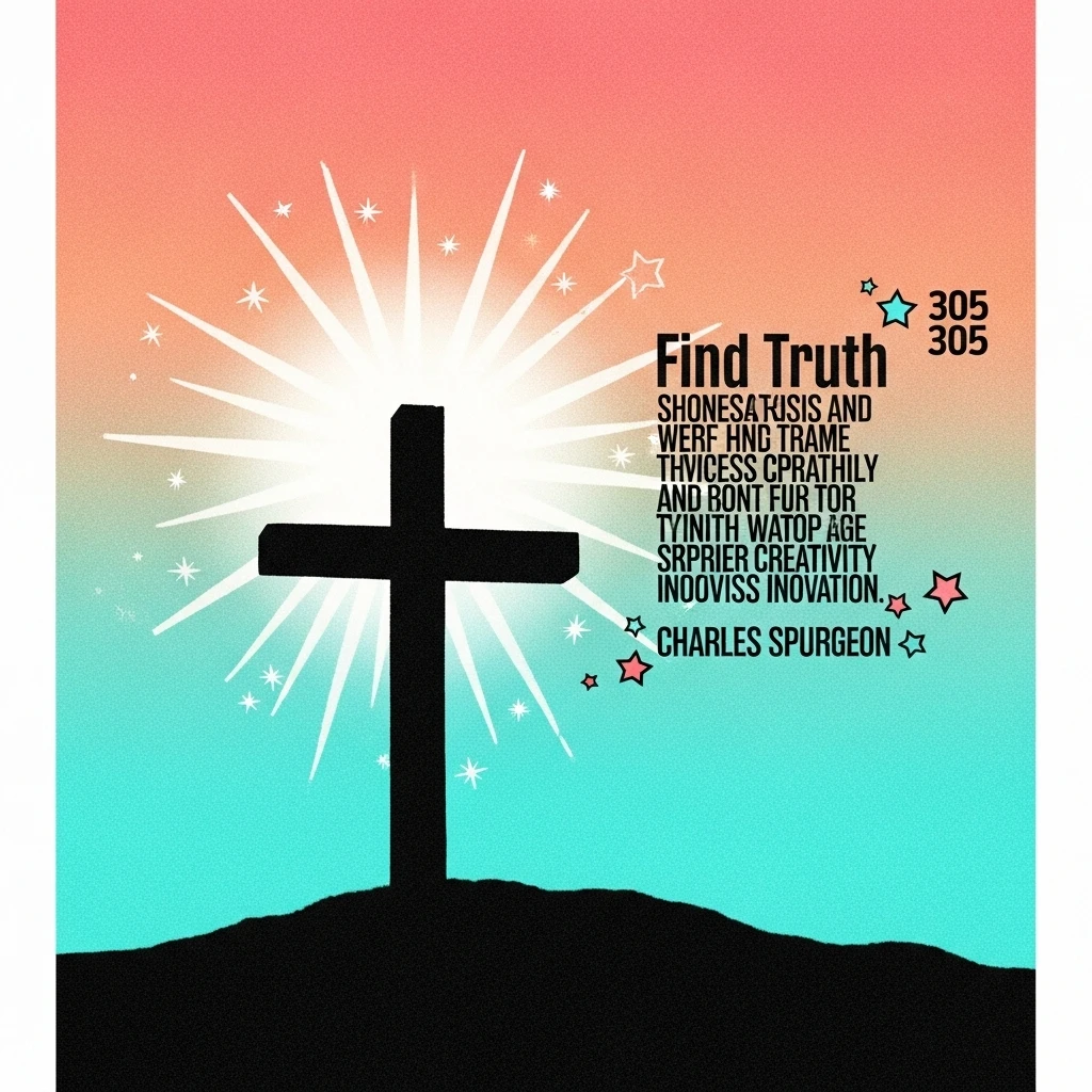 Image of a sunrise illuminating a cross, symbolizing the pursuit of truth as found in Charles Spurgeon's teachings.