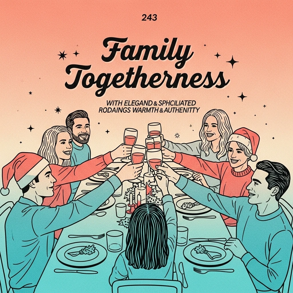 A family laughing together around a festively decorated Christmas dinner table, symbolizing the joy of togetherness captured in Christmas family quotes.