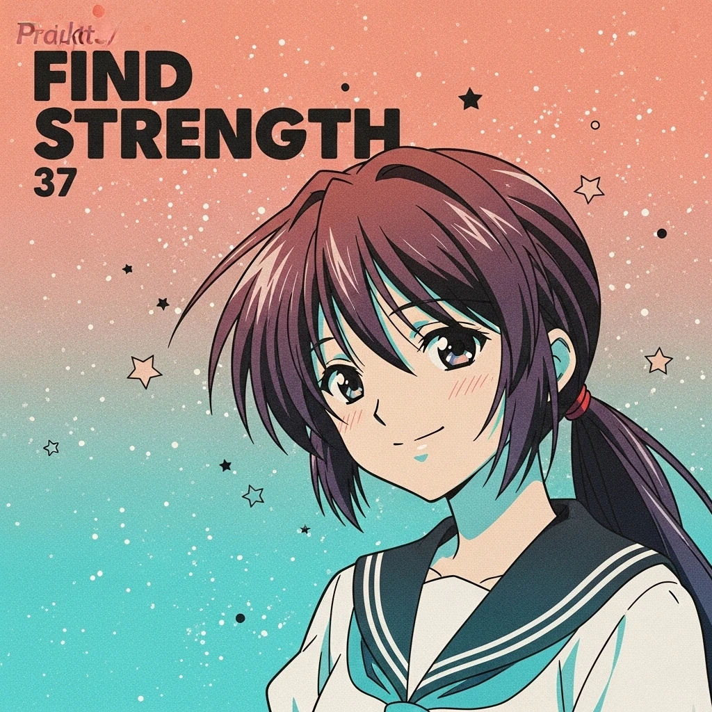 Image of Nagisa Furukawa from Clannad, looking determined. Represents finding inner strength from relatable Clannad anime love quotes.