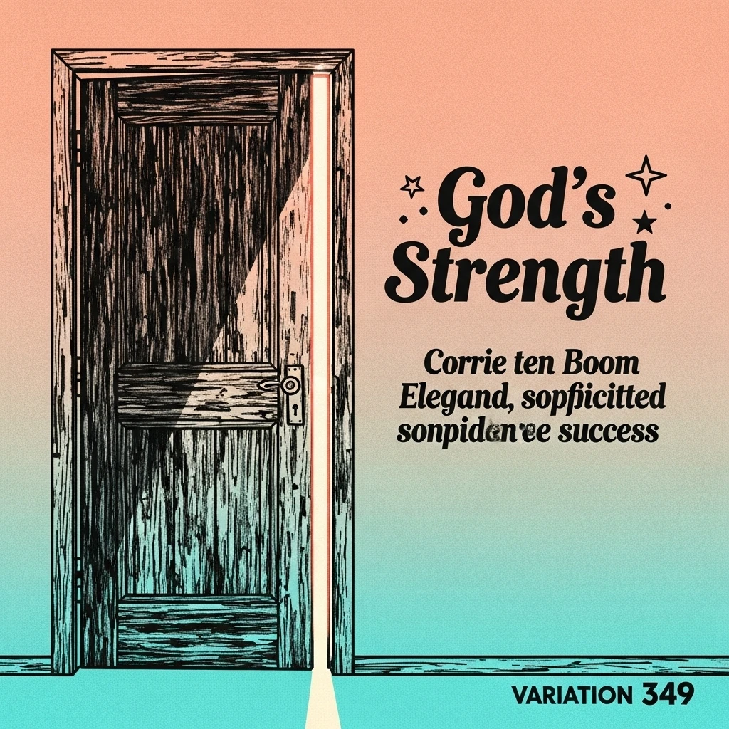 Image of a partially opened wooden door, bathed in light, representing hope and Corrie ten Boom's message of finding strength through faith during adversity.