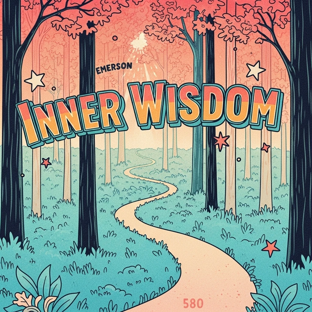 Image of a winding path through a forest representing the journey of self-discovery and inner wisdom inspired by Emerson's lost quotes.
