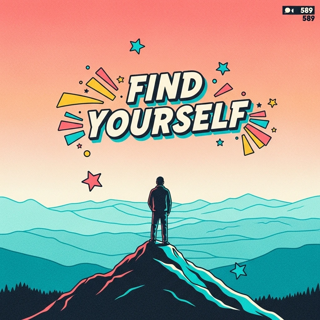 Image of a lone person on a mountain top reflecting the pursuit of self awareness and truth as described in Emerson's lost quote and philosophies.