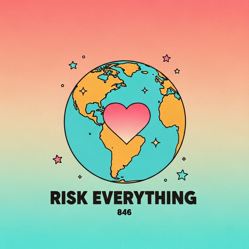 Abstract digital art featuring an Earth graphic overlaid with a prominent heart, symbolizing the transformative and all-consuming love depicted in 'Everything Everything,' tailored for readers appreciating the novel's emotional core.