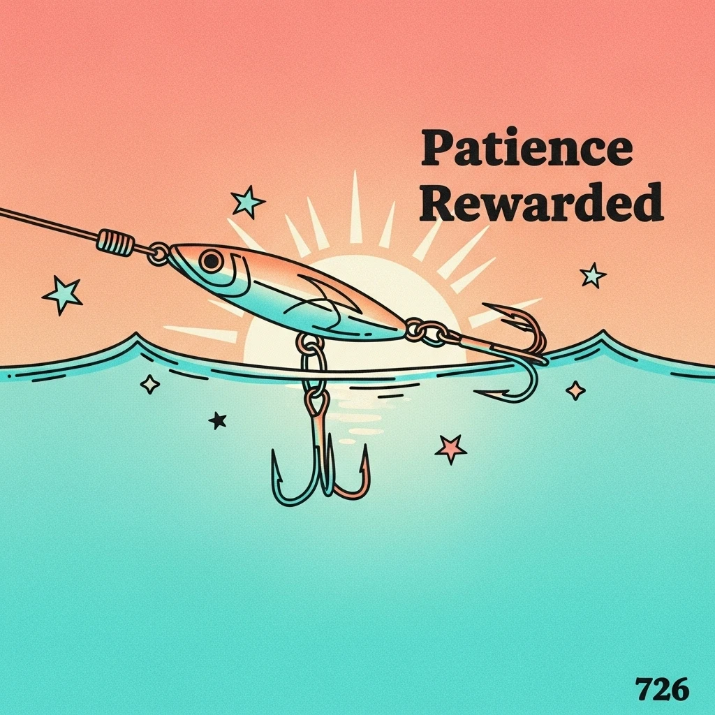Image of a fishing lure catching sunlight above water, representing the patience and reward reflected in inspiring fishing quotes about the sport.
