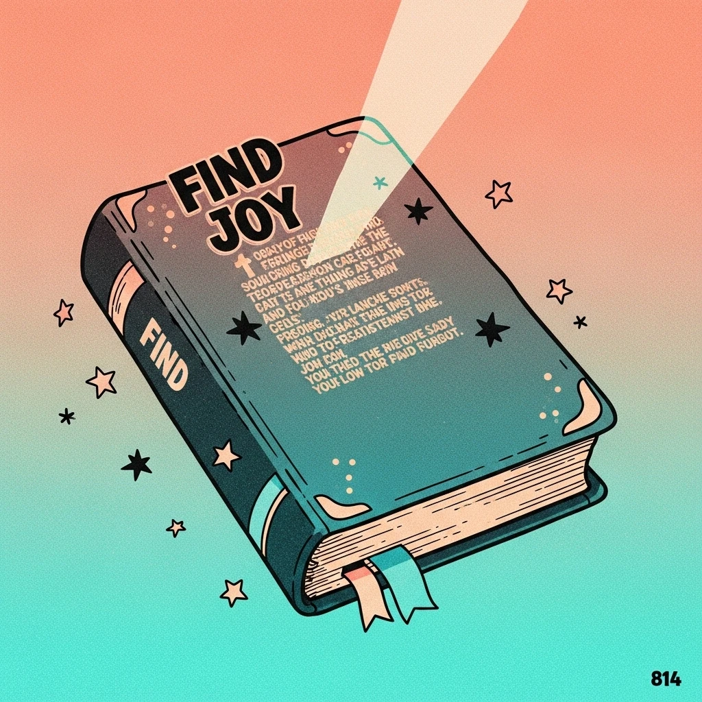 Sunlit page of an antique Bible revealing a surprisingly funny quote, illustrating the unexpected moments of joy in religious texts.