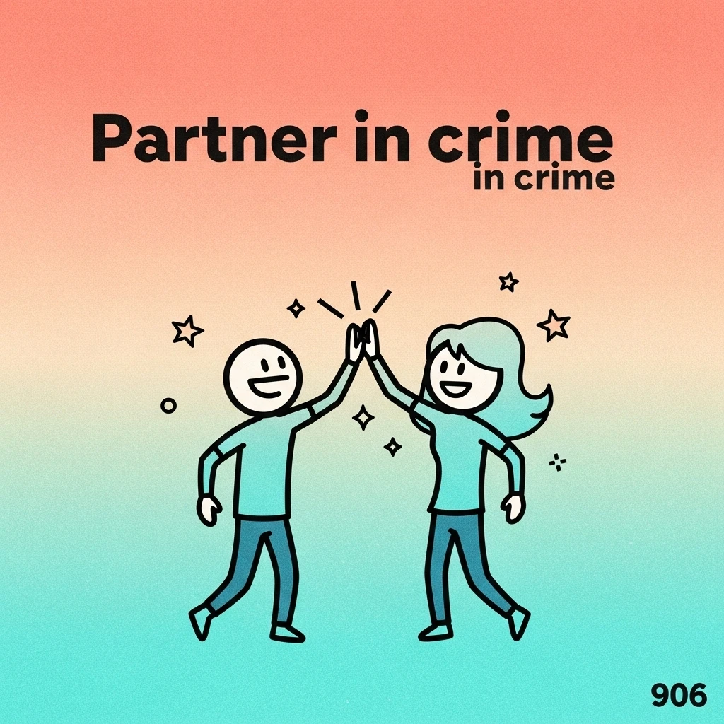 Image illustrating the bond of a 'partner in crime' friendship, highlighting the shared mischievousness and fun of close friends with a cartoon high-five.