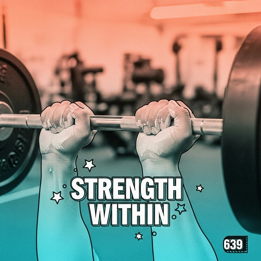 Image showing chalked hands gripping a barbell, representing the dedication and strength needed in the gymnasium and inspiring quotes about pushing limits.
