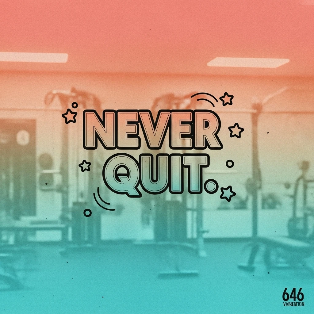 Motivational quote painted on a gym wall with workout equipment in the background, visualizing inspirational gymnasium quotes for overcoming challenges.