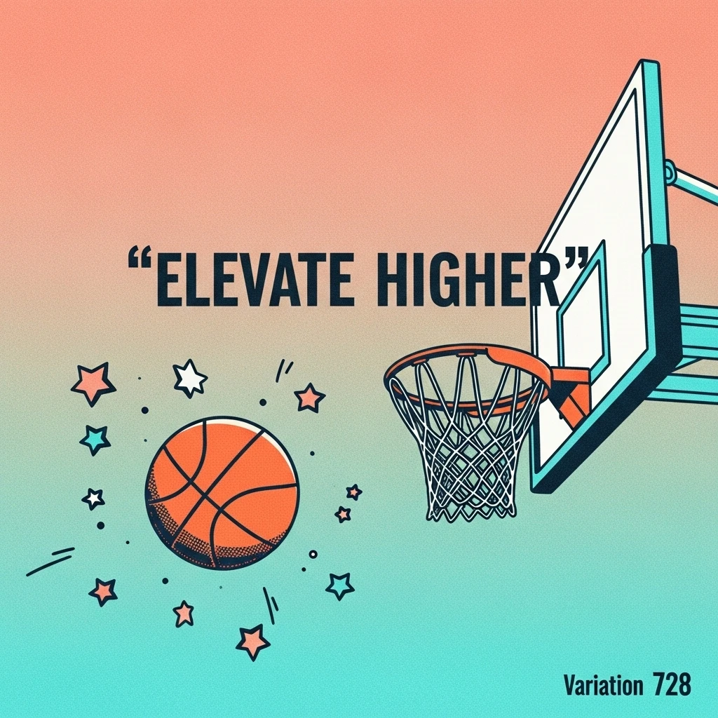 Image of a basketball arcing towards the hoop, representing overcoming challenges with inspirational basketball quotes about perseverance.