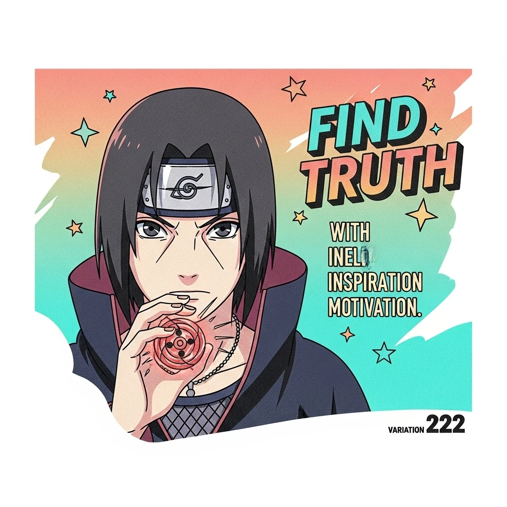 Image of Itachi Uchiha with Sharingan, symbolizing the search for truth within his difficult choices as reflected in his quotes.
