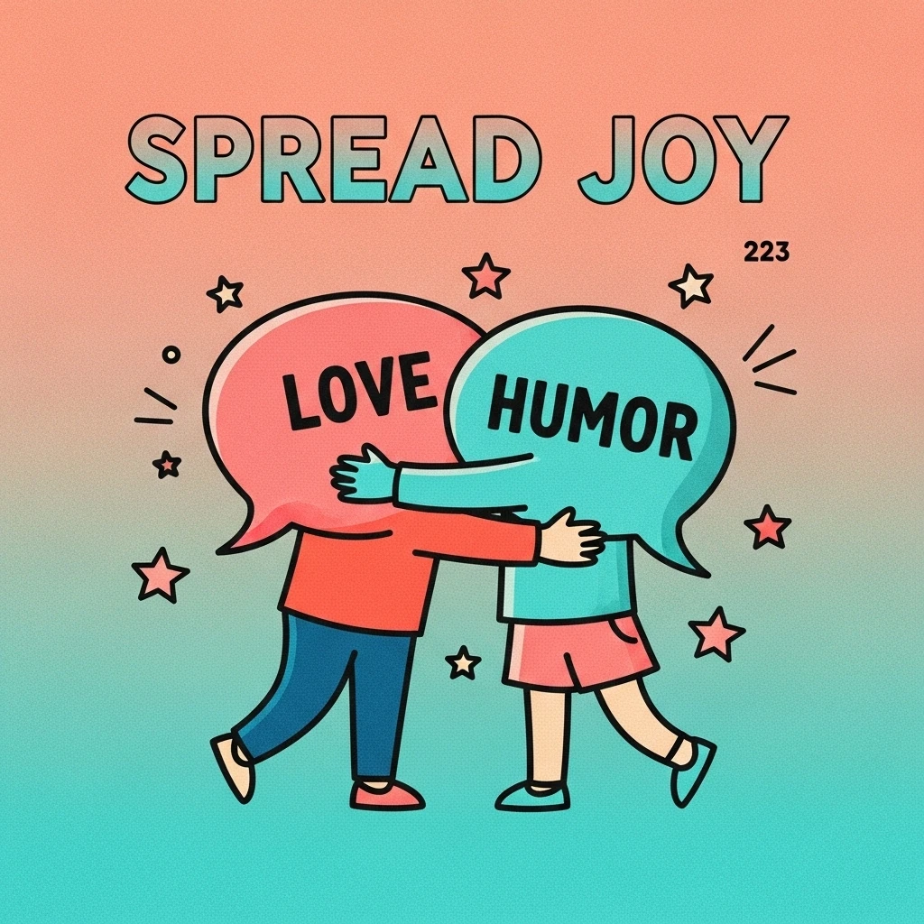Graphic illustration symbolizing the beautiful combination of love and laughter, showcasing how love hilarious quotes can strengthen relationships.