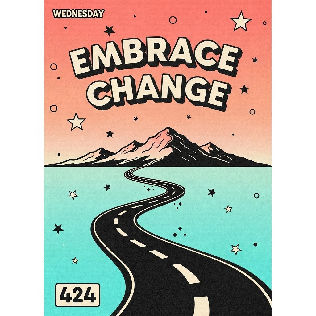 Image of a scenic road winding towards distant mountains, representing the journey of embracing change and finding new opportunities through Wednesday's motivation.