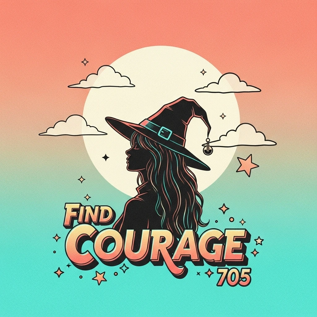 A silhouetted woman under a full moon embodying courage and personal power found in practical magic quotes.