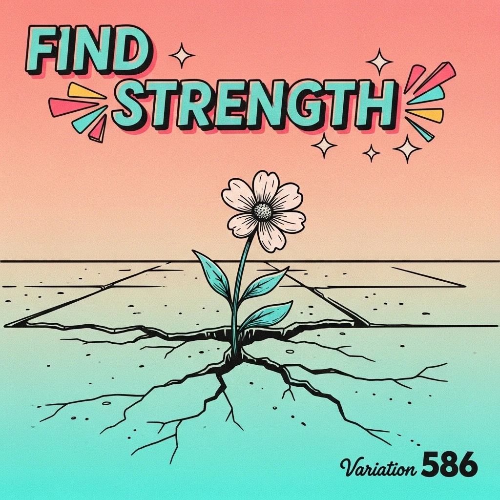 Image of a flower growing through concrete, illustrating strength and resilience in the face of loss and grief.