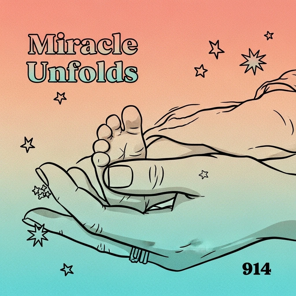Image showcasing a mother's hand gently holding her newborn's foot, illustrating the miracle of birth and the connection between parent and child.