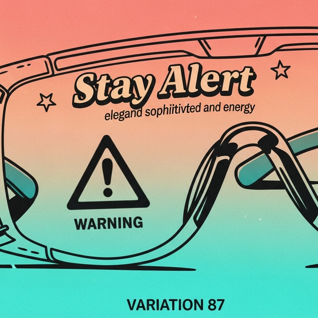Image showing safety glasses reflecting a hazard sign, emphasizing the importance of staying alert to potential dangers when following safety quotes advice.