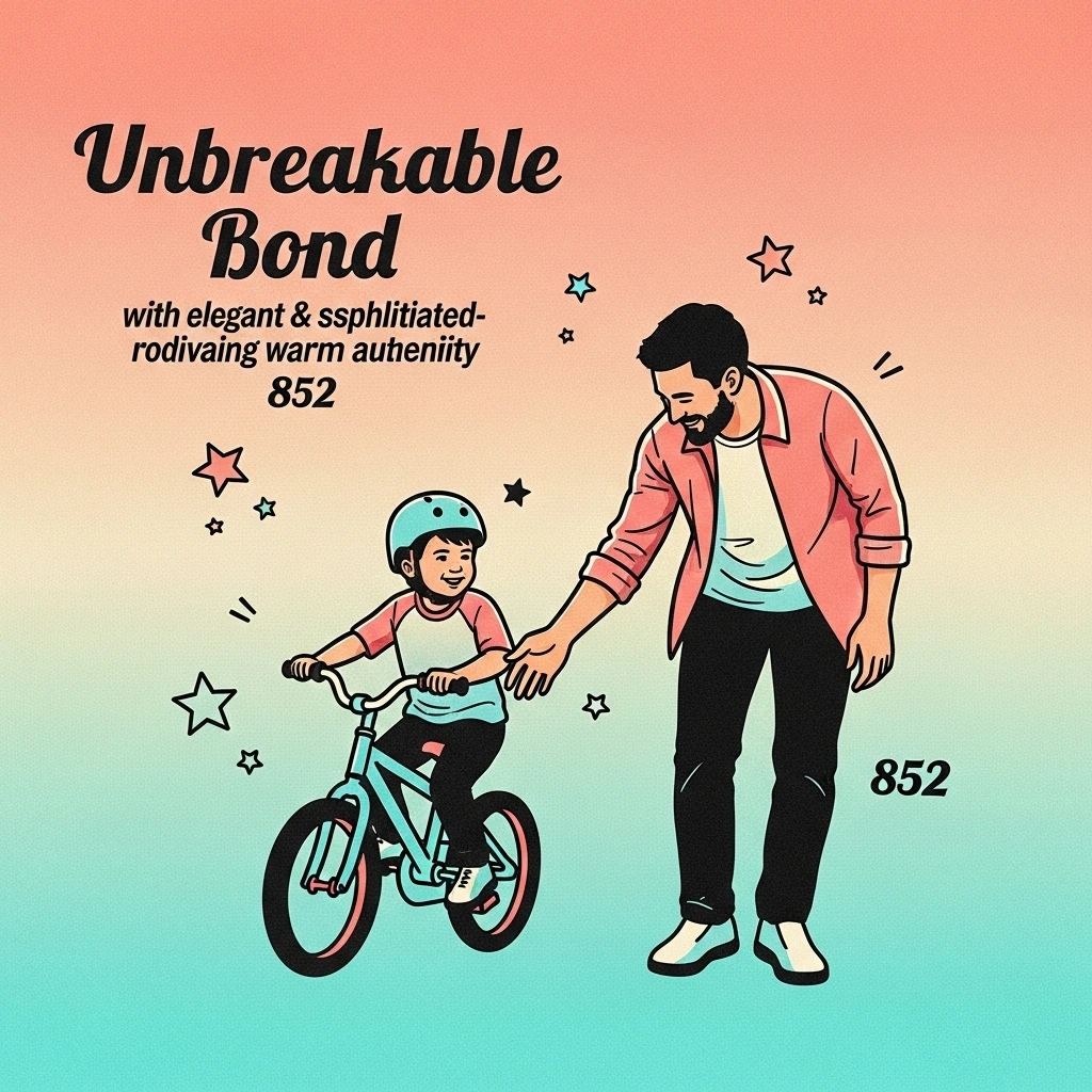 A father gently guiding his son as he learns to ride a bicycle, representing the nurturing and supportive relationship highlighted in son & dad quotes.