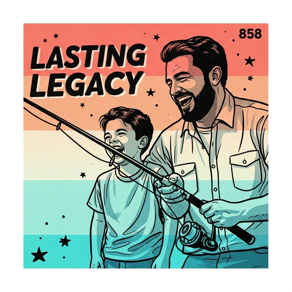 A father and son sharing a joyful moment while fishing together, symbolizing the lasting memories and strong bond celebrated in son & dad quotes.