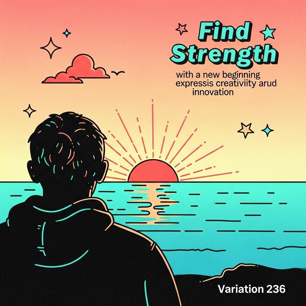 Sunrise over the ocean with a silhouette of a person, representing a new beginning and the hope found in nature during difficult times, alongside suicide prevention quotes text and resources.
