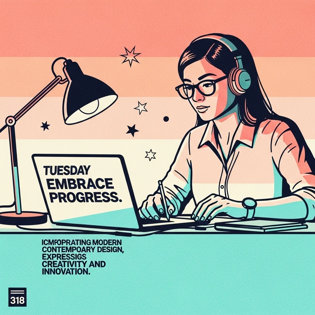 Image shows a person working diligently at a desk, representing focus and productivity fueled by Tuesday quotes for work.