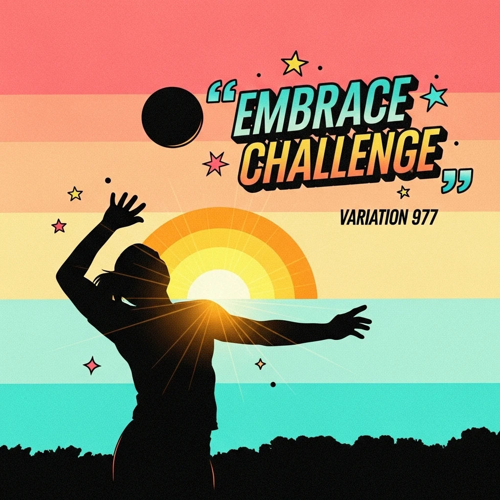 Silhouette of a volleyball player serving at sunset. The image represents overcoming challenges and pushing limits on the court, reflecting motivational volleyball quotes.