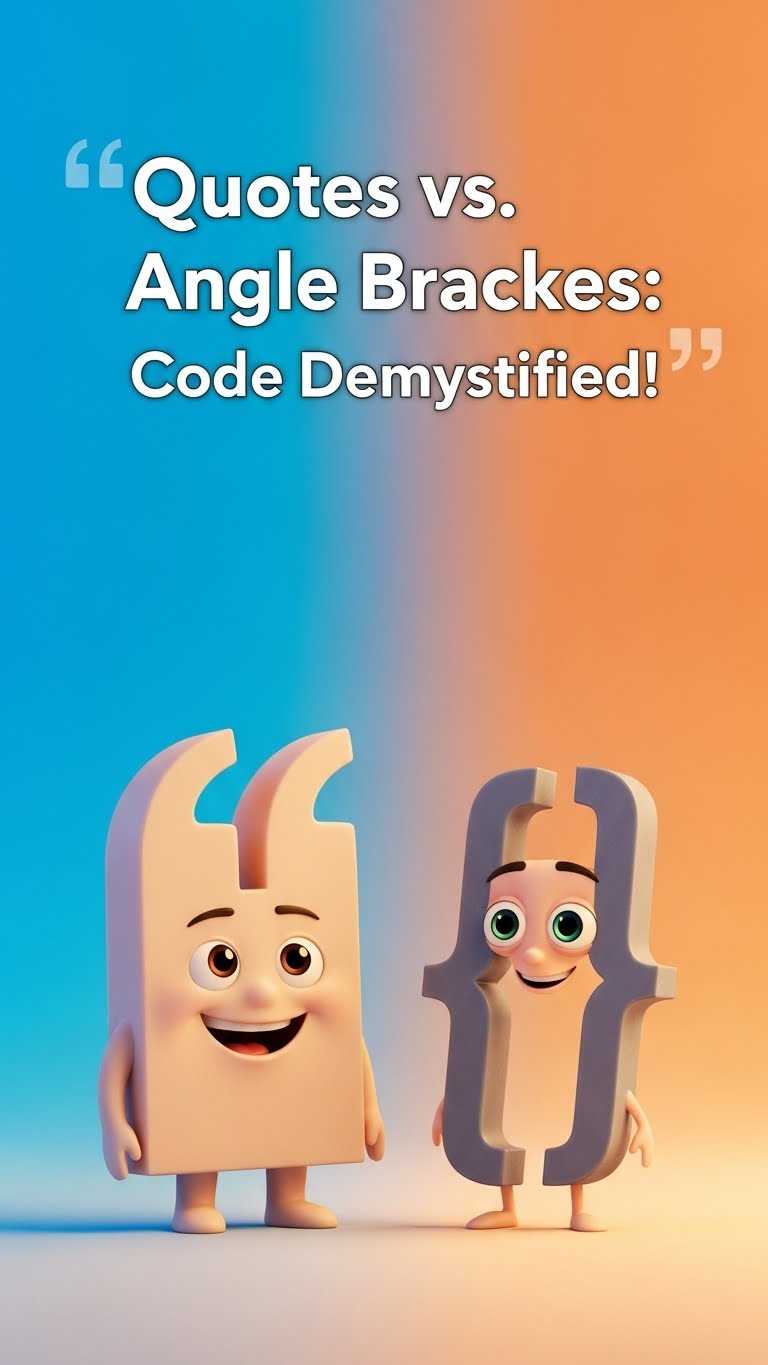 what's the difference between quotes and angled brackets in image 1