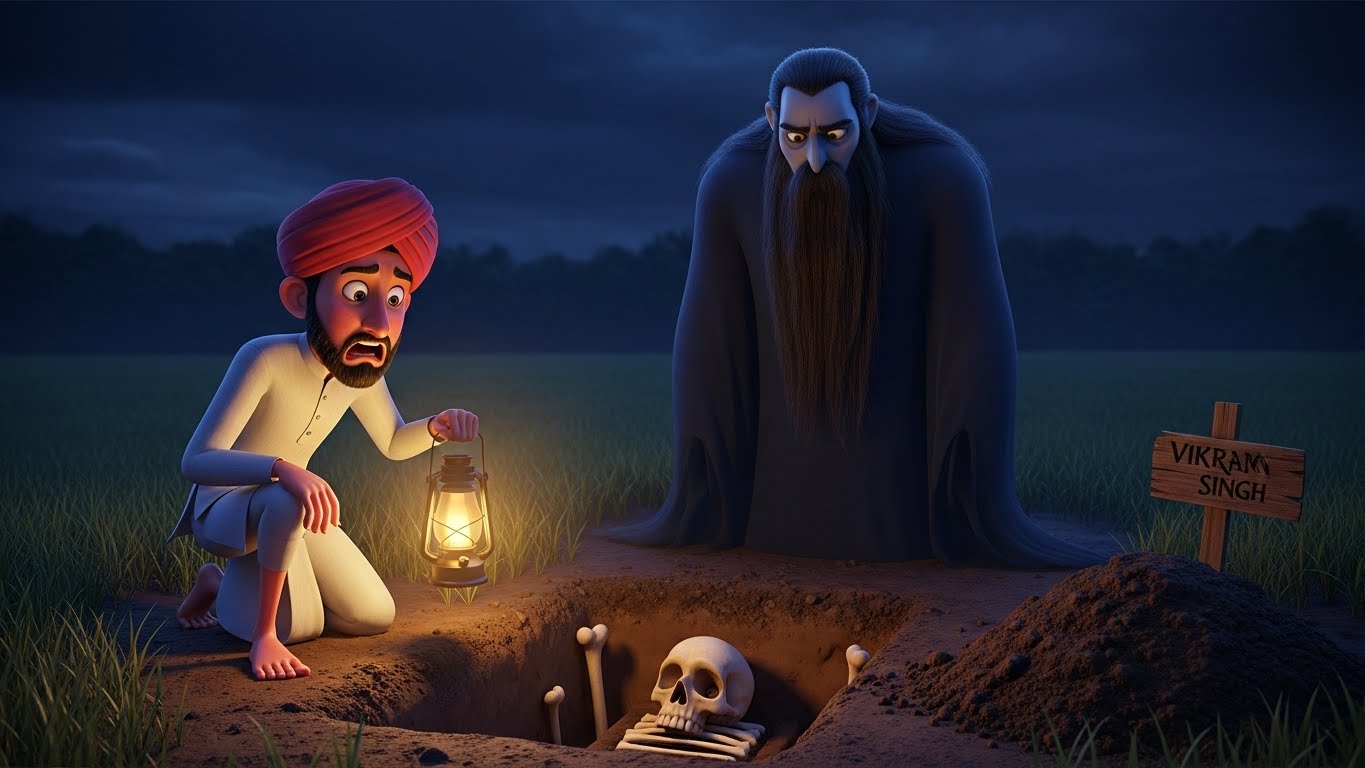 மண்ணுக்குள் மனித எலும்புக்கூடு; பயங்கரமான புதிய நிழல் வடிவம்.