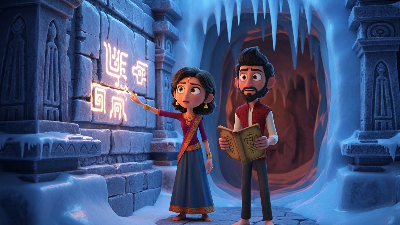 குளிரால் உறைந்த கோவிலில், மீராவும் ரவியும் பழங்கால ஓலைச்சுவடியைக் கண்டறிந்து, கிராமத்தின் சாபத்தைப் புரிந்துகொள்கிறார்கள்.