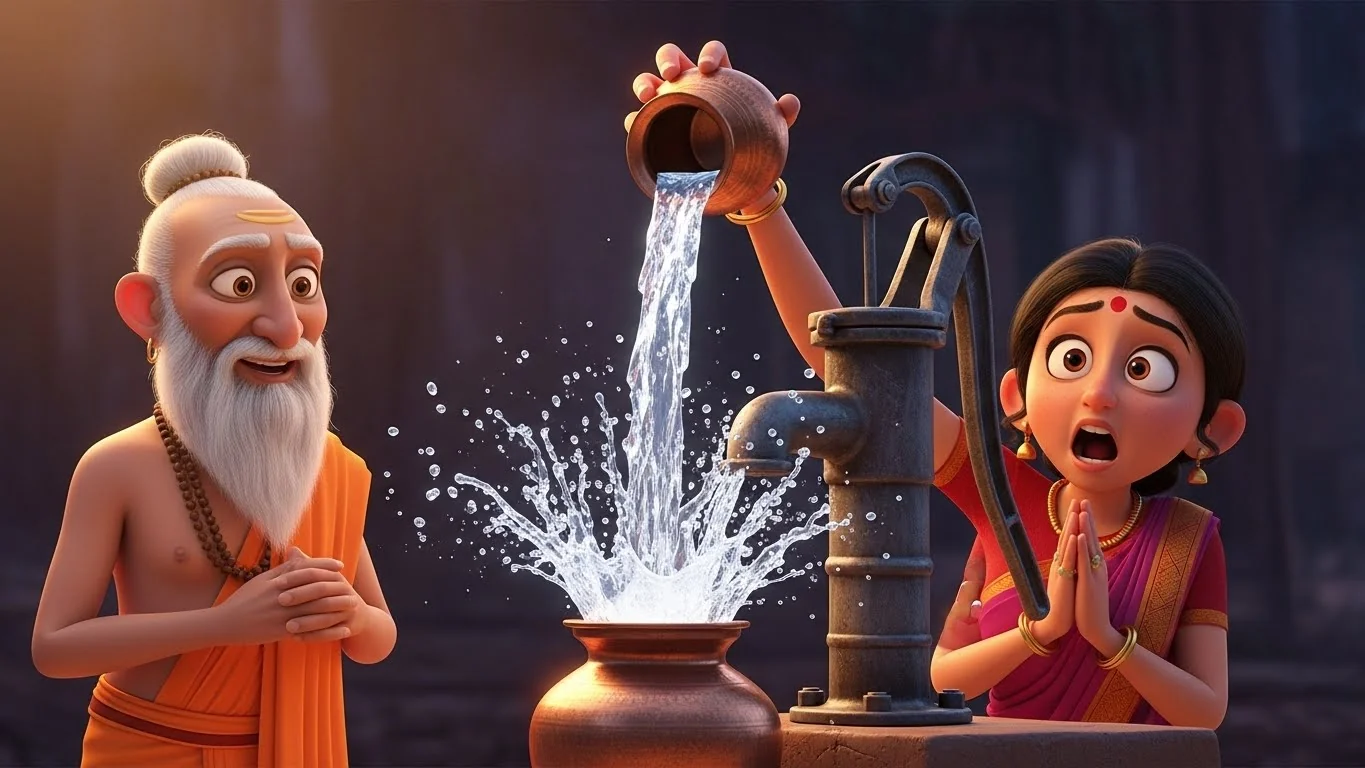 அற்புதமாய் ஊற்றெடுக்கும் கைபம்ப் நீர்.