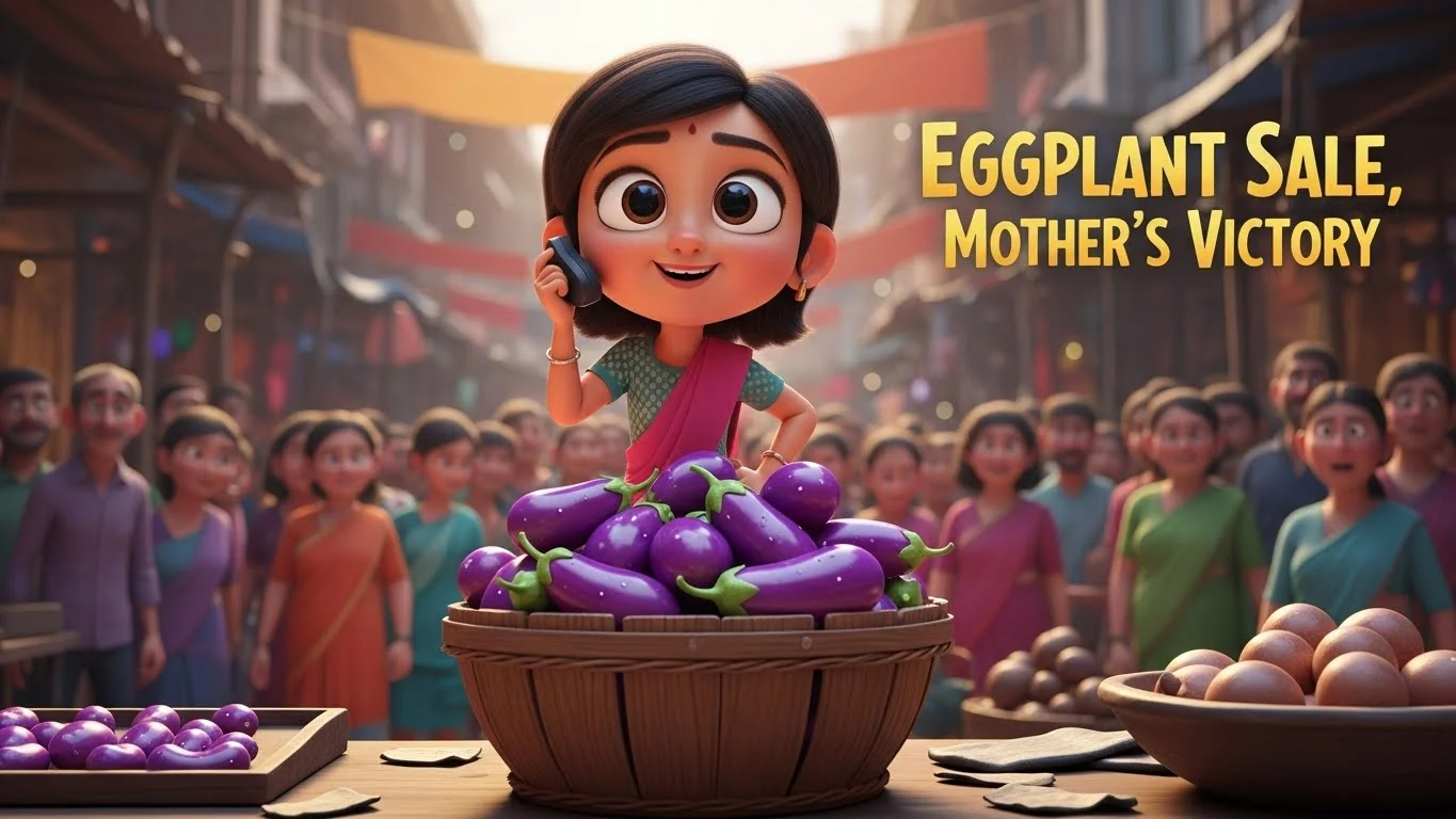கத்தரிக்காய் விற்பனை தாயின் வெற்றி