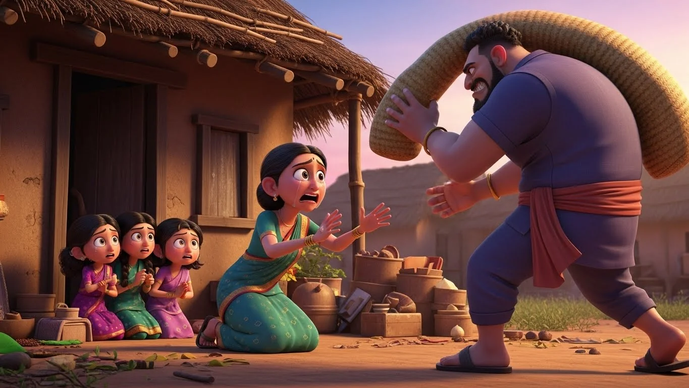 வீட்டை காக்க, கடன்காரன் காலில் விழுந்து கெஞ்சும் பபிதா