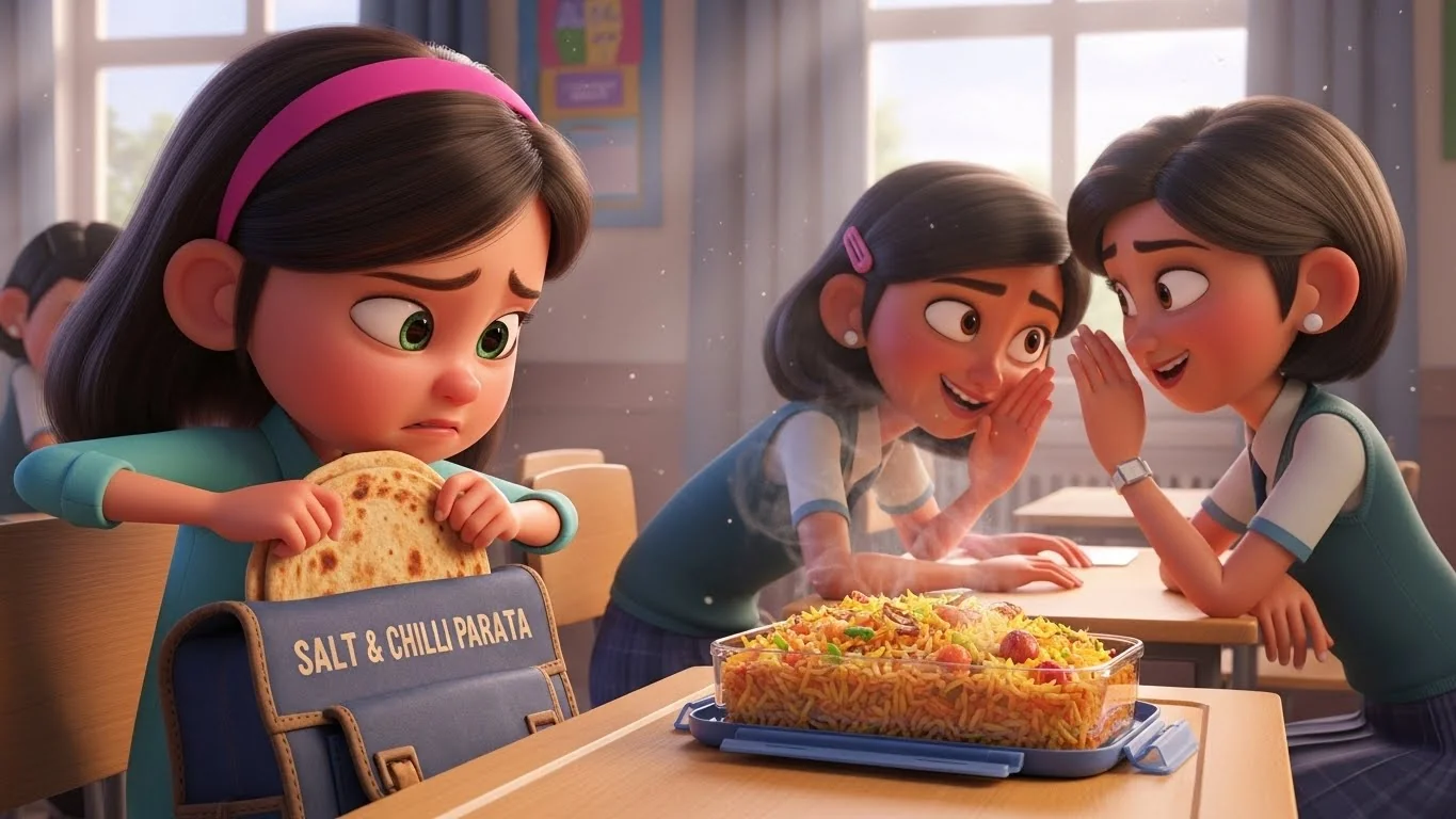 பள்ளி தோழியின் பிரியாணியைப் பார்த்து ஏக்கம்.