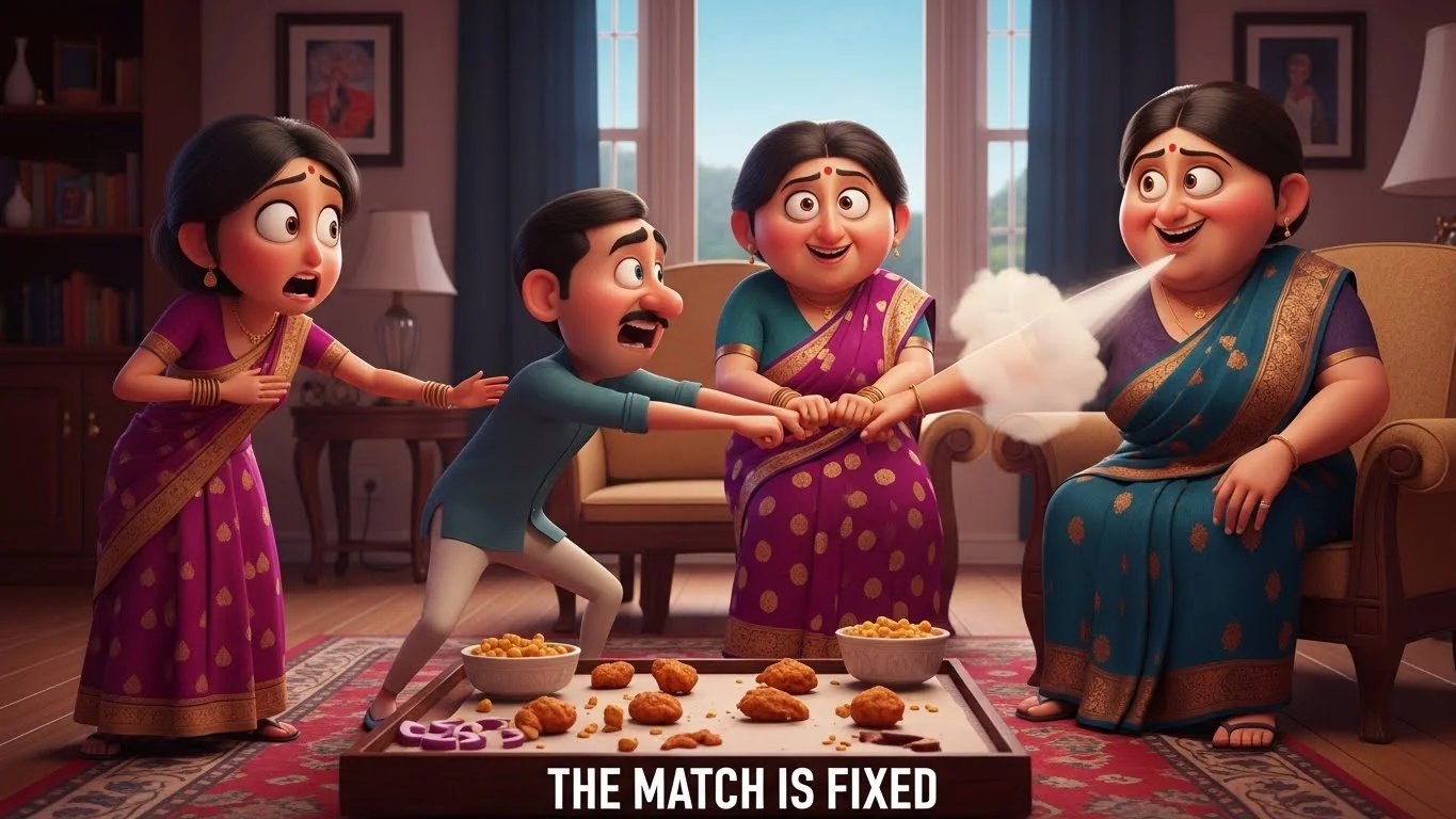 பகோடாவால் திருப்தியடைந்து உறவை உறுதி செய்த மாமியார்.