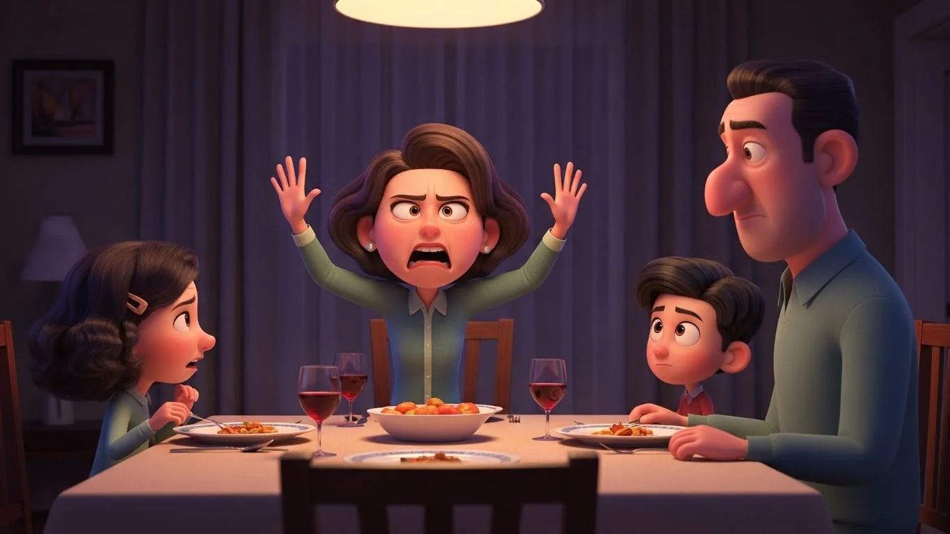 நேரம் தவறிய இரவு உணவு, மாறாத பேச்சு.