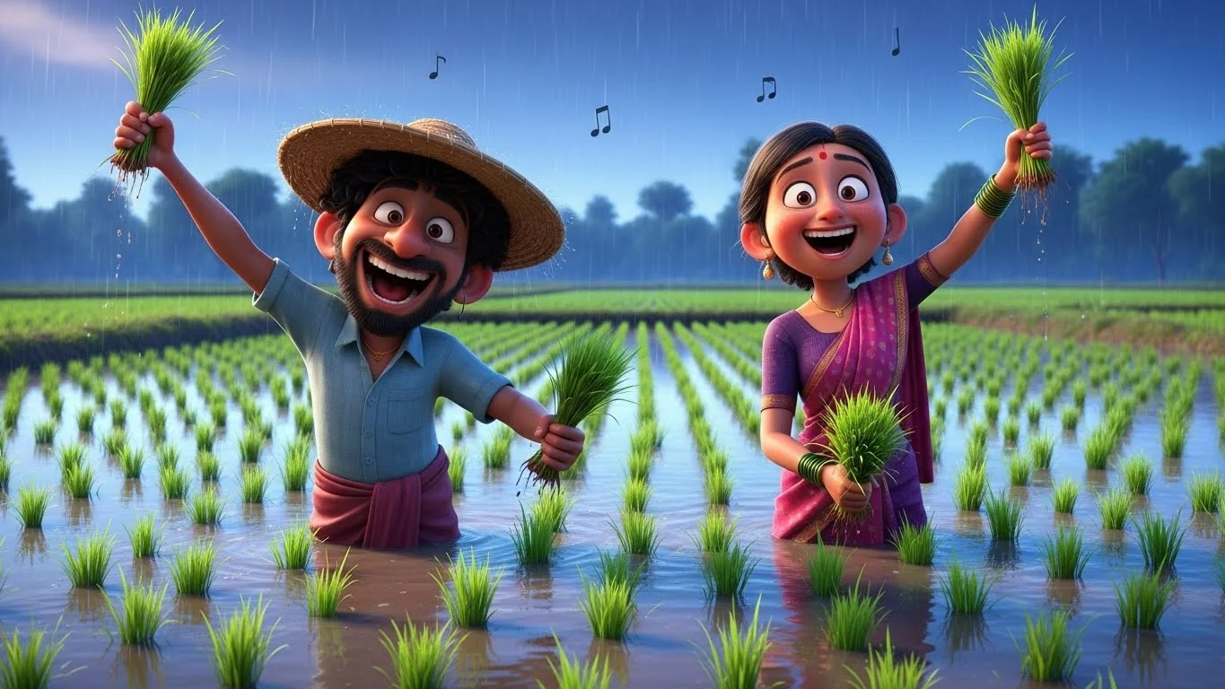 மழை பொழிந்தது! விவசாயிகள் ஆனந்த நடனம்.