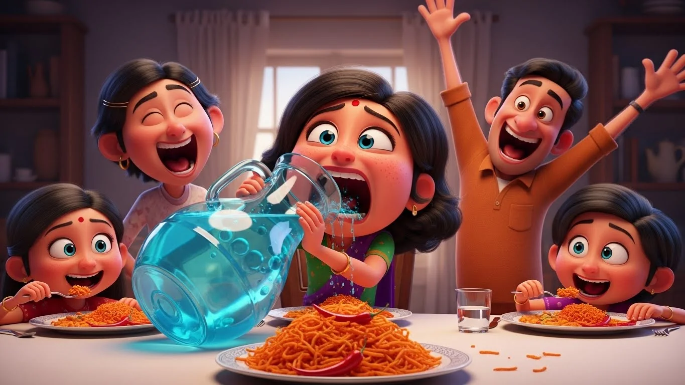 ஒரு வாய் சாப்பிட்டு ஜார் நீரை குடிக்கும் புது மருமகள்.