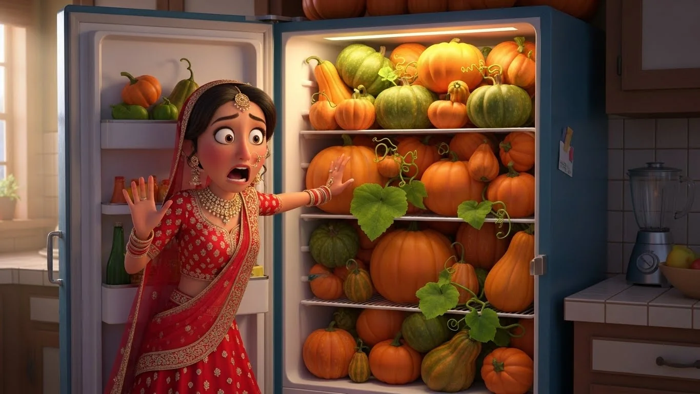 ஃபிரிட்ஜில் பூசணிக்காய் மட்டுமே!