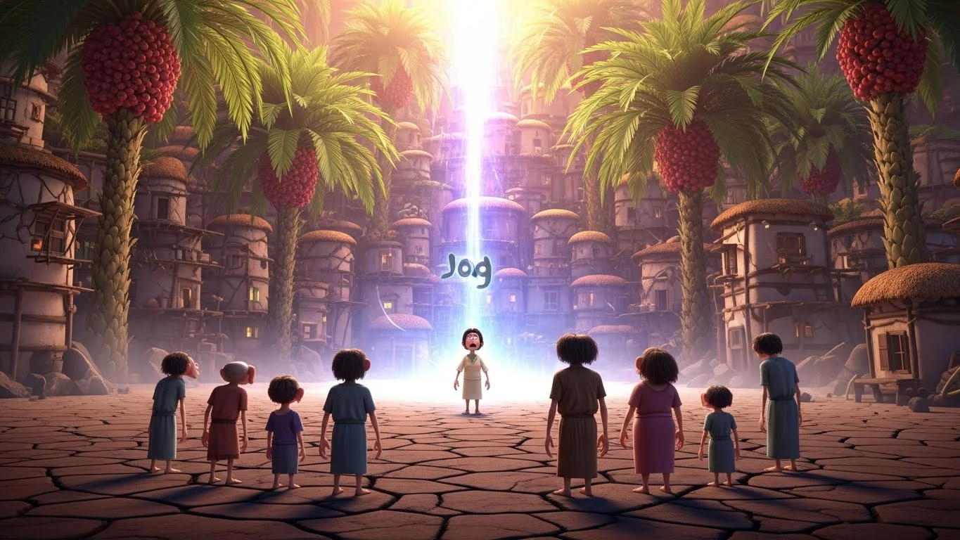 சாபம் நீங்கியதும், மாபெரும் பேரீச்சம் கிராமத்தின் உதயம்.