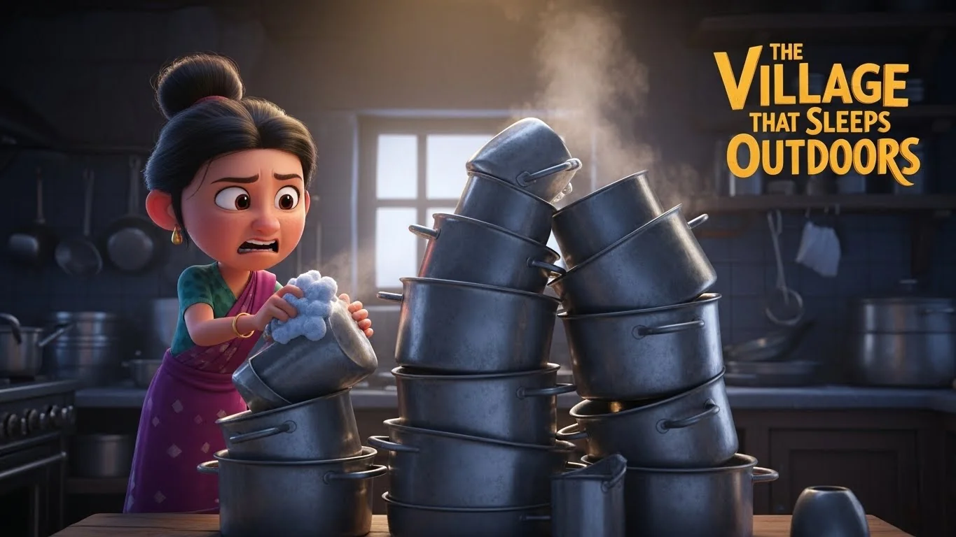 வீட்டில் மேல் உறங்கும் கிராமம்