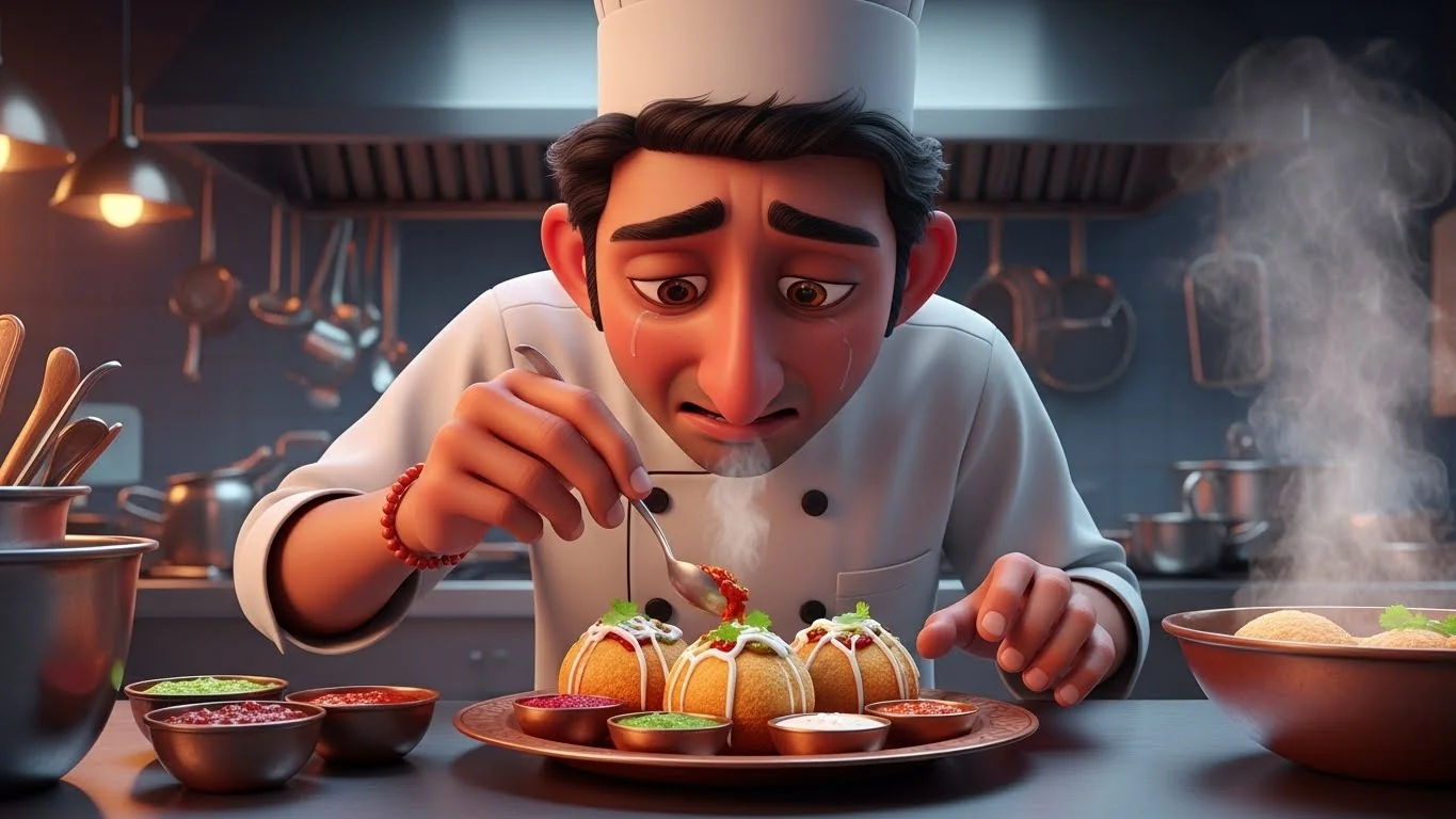 ராஜ கச்சோரி வாசனையில் ஏங்கிக் கிடக்கும் சமையற்காரன்.