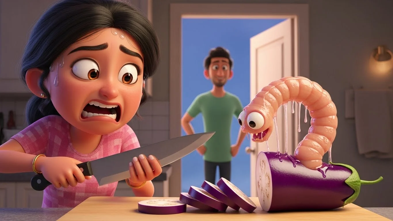 புழுவும் புதிய கத்தரிக்காய் ஆர்டரும்.