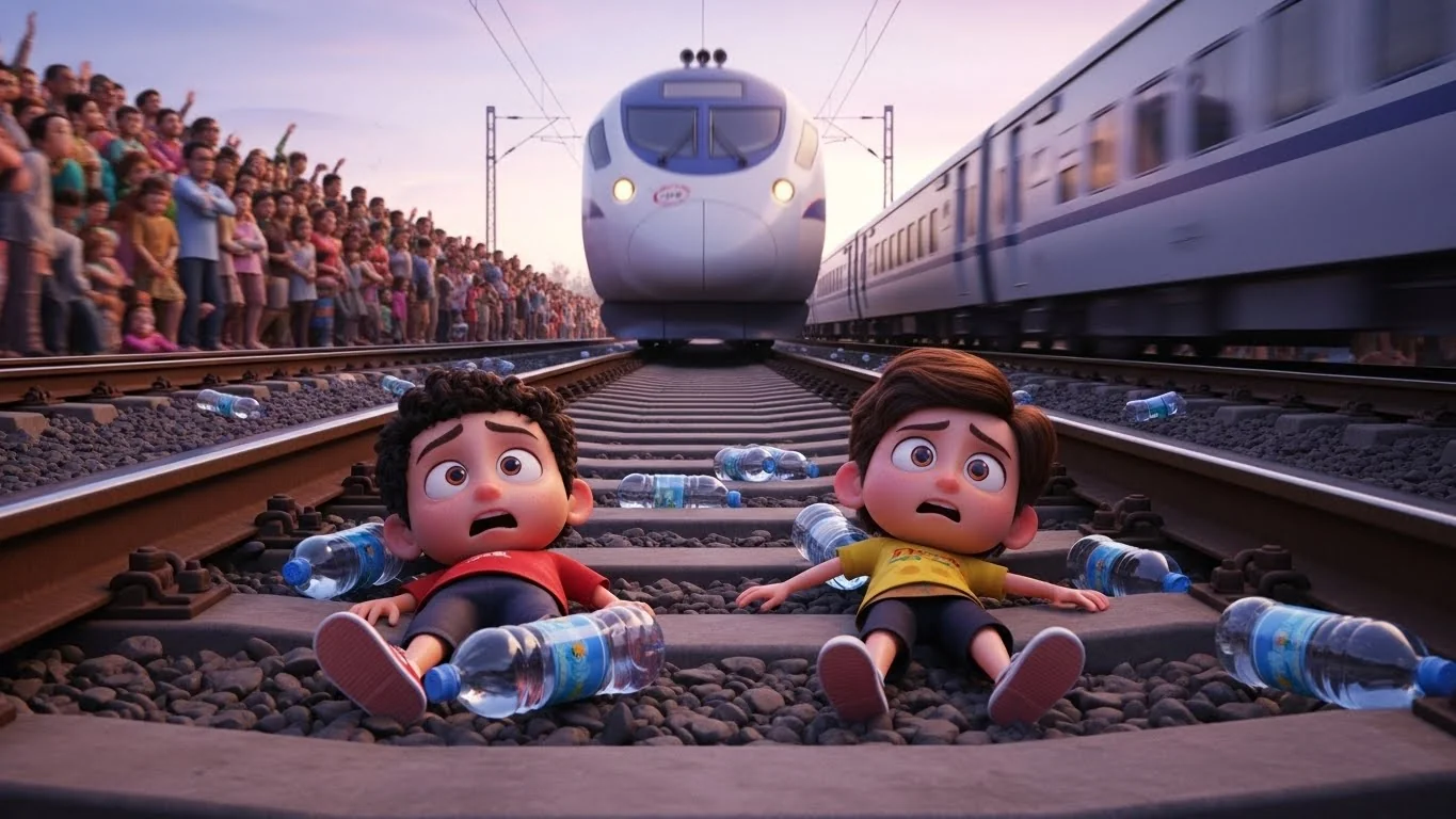 ரயில்வே தண்டவாளத்தில் அதிவேக ரயிலால் பெற்றோரின் சோகமான மரணம்.