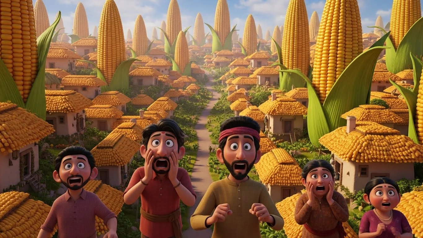 குழந்தை பிந்தியாவின் ஆசையால் ஊரே மந்திர சோளக் கிராமமாக மாறுதல்.