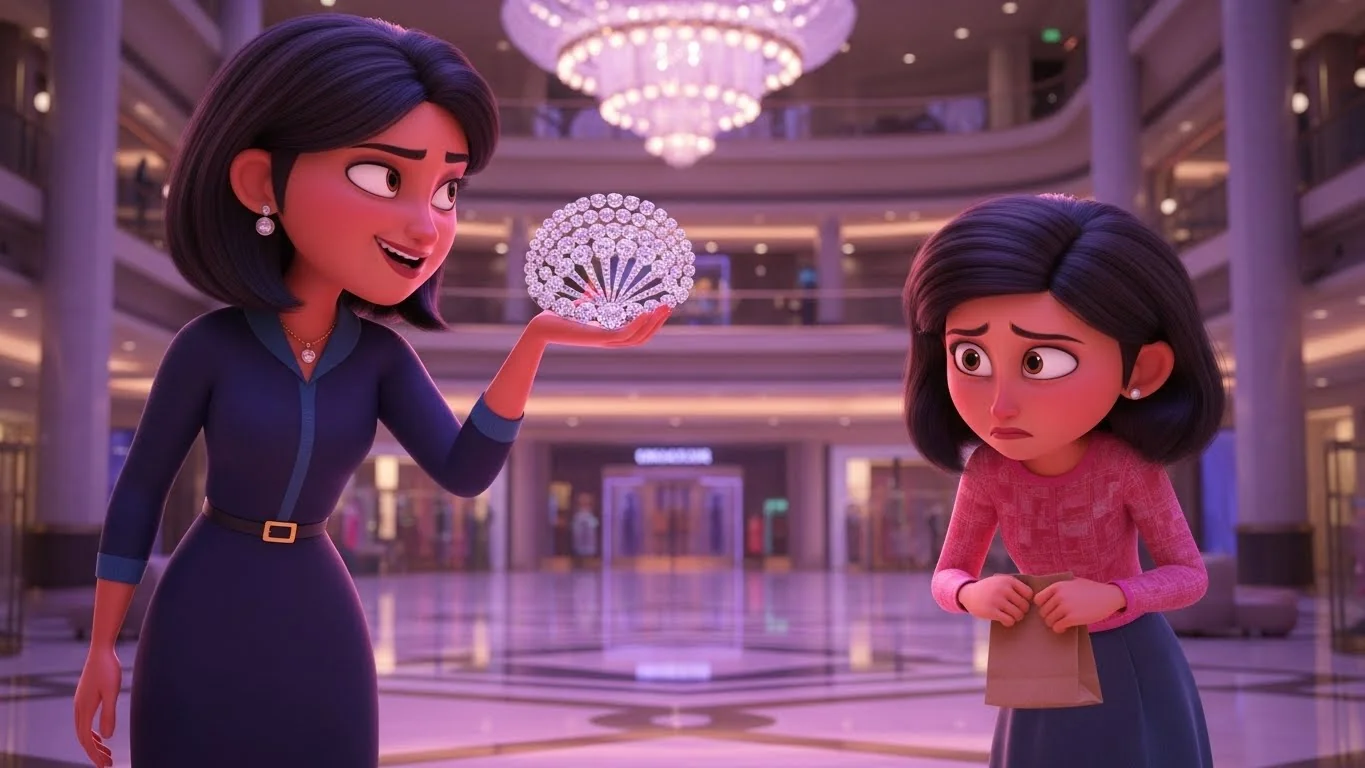 பணக்கார ஷாப்பிங் மற்றும் ஏழை நண்பர்