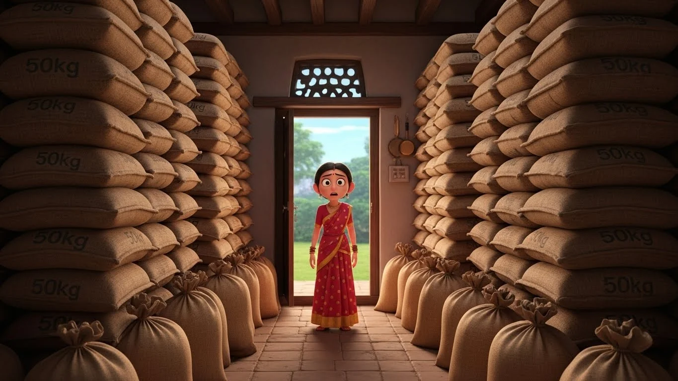 சமையலறை இல்லை, அரிசிக் கிடங்கு.