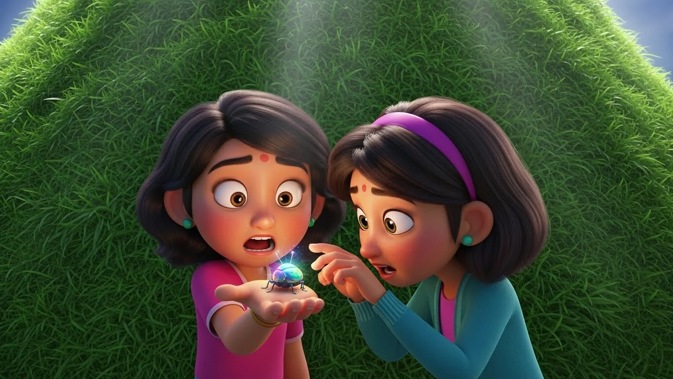 புல் வீட்டில் நம்பிக்கையை அளிக்கும் மாய வண்டு.